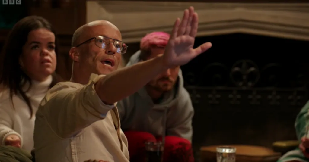 John from series 1 of The Traitors US calling our Aaron for being upset
